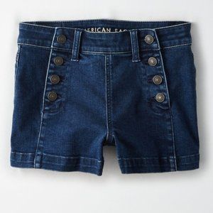 american eagle || sailor button jean shorts